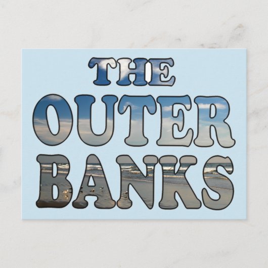 Der Text der äußeren Banken Postkarte (Vorderseite)