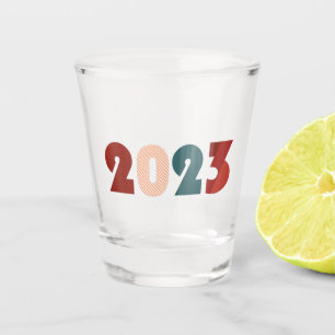 Der Text für das neue Jahr 2023 Schnapsglas