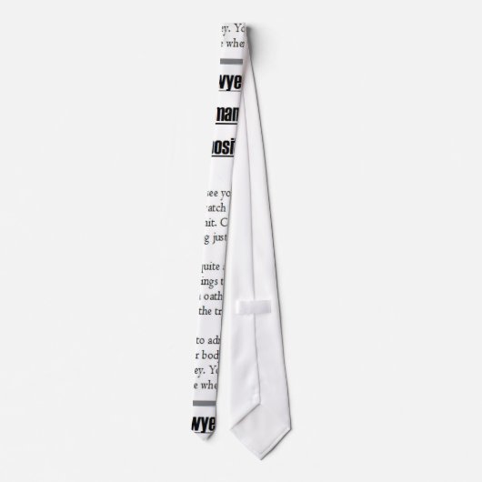 Der Text-Krawatte des Rechtsanwalts Krawatte (Rückseite)
