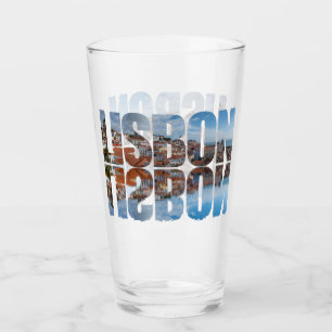 Der Text von Lissabon setzt die alte Stadtsicht mi Glas
