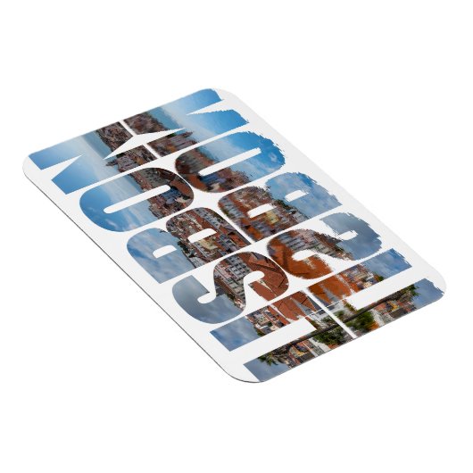 Der Text von Lissabon setzt die alte Stadtsicht mi Magnet (Rechte Seite)