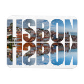 Der Text von Lissabon setzt die alte Stadtsicht mi Magnet (Horizontal)