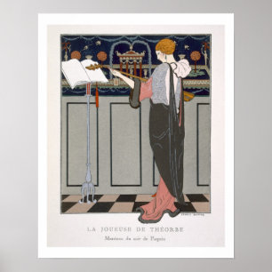 Der Theorbo Spieler, Entwurf für einen Poster