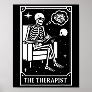 Der Therapeut Heilende Tarotkarte Skelett Mental H Poster
