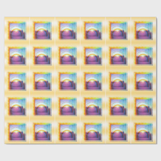 Der thr-Regenbogen des Mädchens "irgendwo über" Geschenkpapier (Flach)