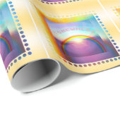 Der thr-Regenbogen des Mädchens "irgendwo über" Geschenkpapier (Rolleneckpunkt)