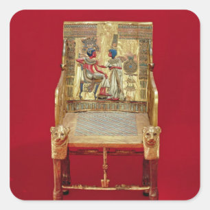 Der Thron, aus dem Grab von Tutankhamun Quadratischer Aufkleber