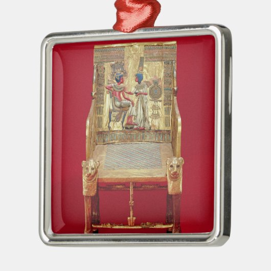 Der Thron, vom Grab von Tutankhamun Silbernes Ornament (Links)