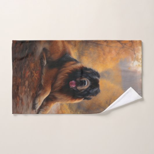 Der tibetische Mastiff im Herbst Inspiriere Badhandtuch Set (Handtuch)