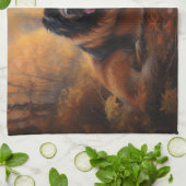 Der tibetische Mastiff im Herbst Inspiriere Geschirrtuch (Gefaltet)