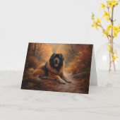 Der tibetische Mastiff im Herbst Inspiriere Karte (Gelbe Blume)