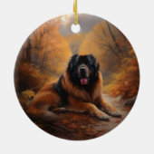 Der tibetische Mastiff im Herbst Inspiriere Keramik Ornament (Hinten)