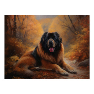 Der tibetische Mastiff im Herbst Inspiriere Poster