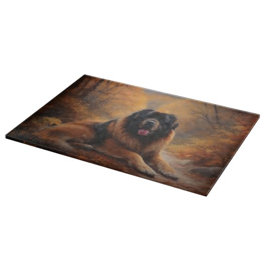 Der tibetische Mastiff im Herbst Inspiriere Schneidebrett (Ecke)