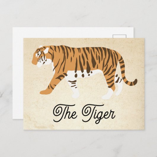 Der Tiger-Farbblock Feiertagspostkarte (Vorne/Hinten)