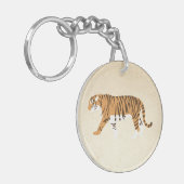 Der Tiger-Farbblock Schlüsselanhänger (Vorderseite links)