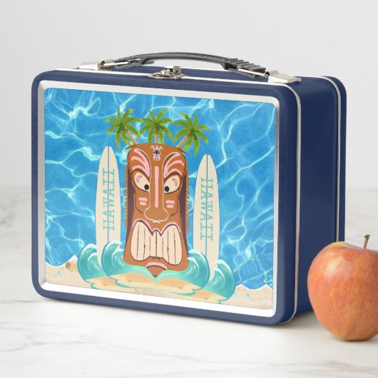 Der Tiki Man Hawaii Surf Metall Brotdose (Beispiel)