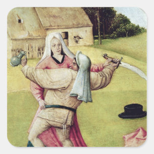 Der Tisch der sieben toten Sünden Quadratischer Aufkleber