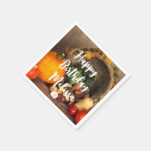 Der Tisch des rustikalen Koch ist reichlich Ernte Serviette (Ecke)