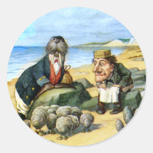 Der Tischler und das Walroß im Märchenland Runder Aufkleber