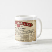 Der "Titanic-Jungfernfahrt"-Bordpass Kaffeetasse (VorderseiteRechts)