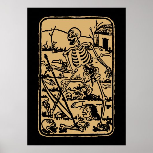 Der Tod - alte indische/asiatische Tarot-Karte Poster (Vorne)