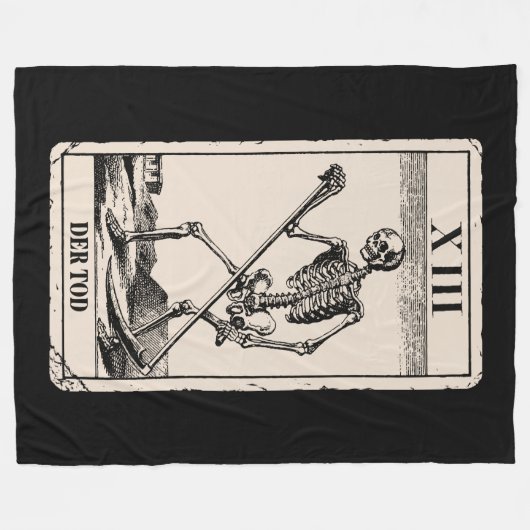 Der Tod / Death Tarot Card Fleecedecke (Vorderseite (Horizontal))