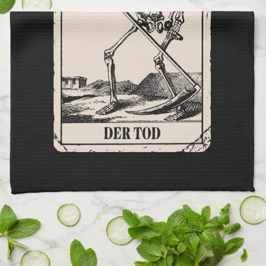 Der Tod / Death Tarot Card Geschirrtuch (Gefaltet)
