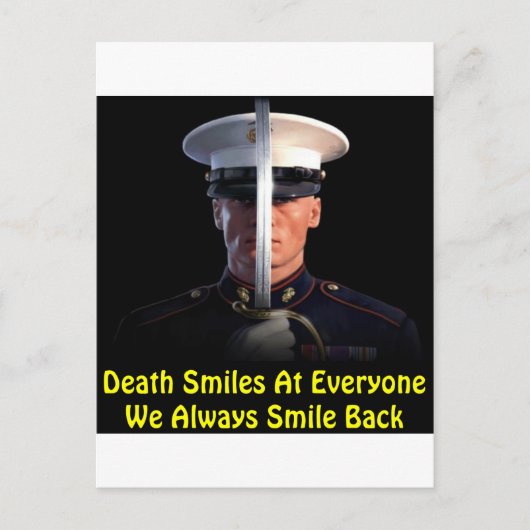 Der Tod lächelt bei jedem, den wir immer zurückläc Postkarte (Vorderseite)