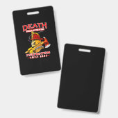 Der Tod lächelt bei jedem Feuerwehrmann Ausweis (Vorder- & Rückseite)