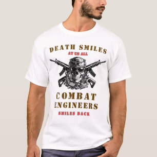Der Tod lächelt Kampfingenieure Schädel Taktisch T-Shirt