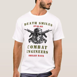 Der Tod lächelt Kampfingenieure Schädel Taktisch T-Shirt