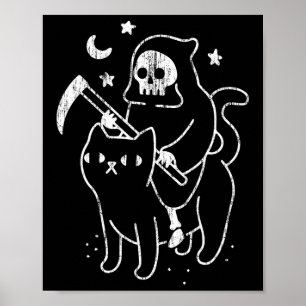 Der Tod reitet ein katzenlustiges Halloween-Kostüm Poster