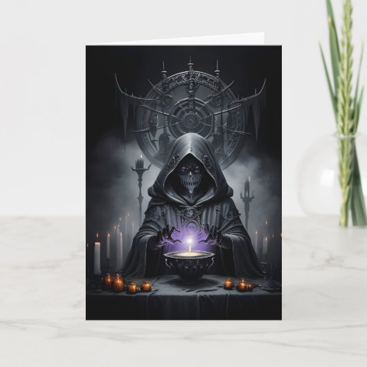 Der Tod sorgt für ein ZauberHalloween Karte (Vorderseite)