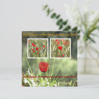 Der Tod Verlasse eine Herzklopfen-Mohn-Sympathieka Save The Date