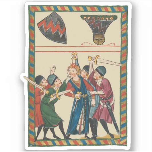 Der Tod von Reinmar von Brennenberg mittelalterlic Aufkleber (Vorderseite)