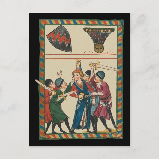 Der Tod von Reinmar von Brennenberg mittelalterlic Postkarte (Vorderseite)