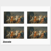Der Tod von Sokrates durch Jacques-Louis David Rechteckiger Aufkleber (Blatt)