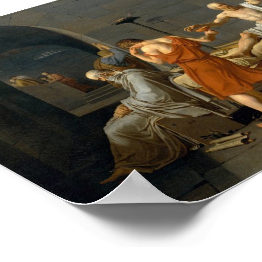 Der Tod von Sokrates - Jacques-Louis David Poster (Ecke)