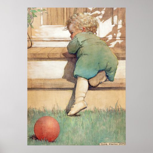 Der Toddling Baby Boy von Jessie Willcox Smith Poster (Vorne)