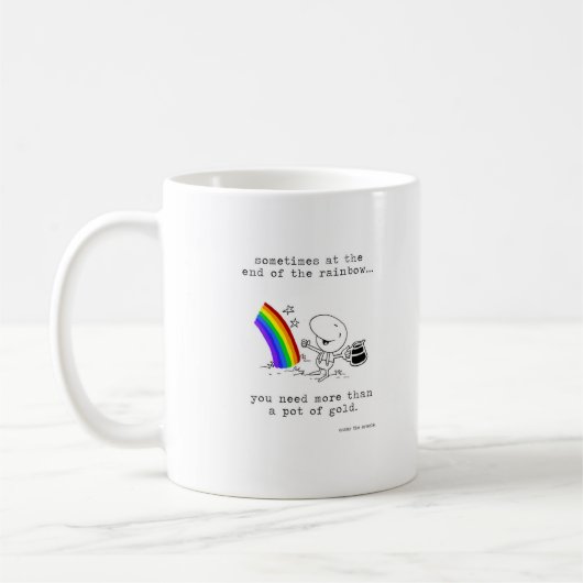 Der Topf am Ende der Regenbogen-Kaffee-Tasse Kaffeetasse (Links)
