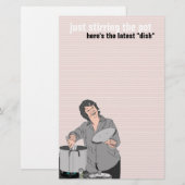 "der Topf gerade, rührend" KLATSCH-BRIEFPAPIER Briefpapier (Vorne/Hinten)