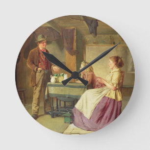 Der Töpfer, 1876 (Öl auf Leinwand) Runde Wanduhr