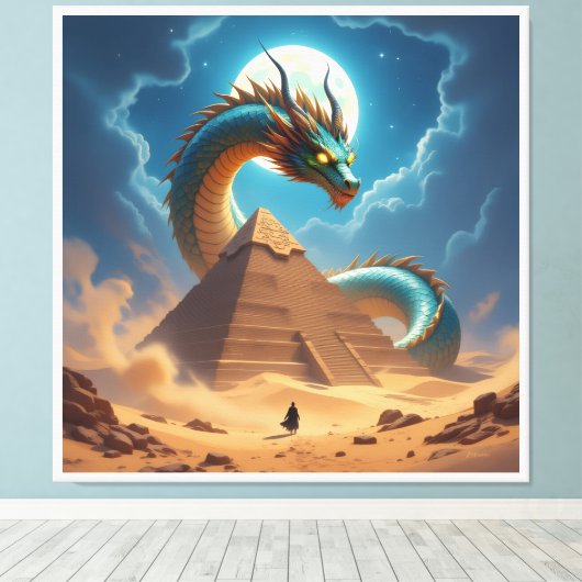 Der Torwächter der Pyramide Leinwanddruck (Insitu (Holzboden))