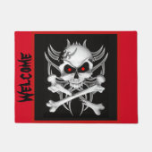 Der Totenkopf mit gekreuzter Knochen des Todes Fußmatte (Vorderseite)