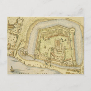 Der Tower of London, eine Umfrage von 1597 Postkarte