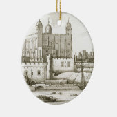 Der Tower von London, 1647 (Stich) Keramik Ornament (Rechts)