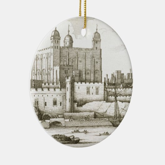 Der Tower von London, 1647 (Stich) Keramik Ornament (Rechts)