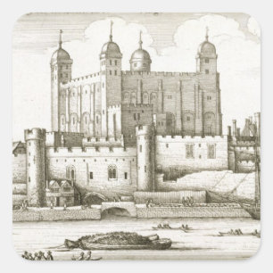 Der Tower von London, 1647 (Stich) Quadratischer Aufkleber
