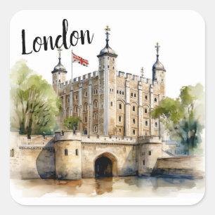 Der Tower von London: Wächter der britischen Gesch Quadratischer Aufkleber